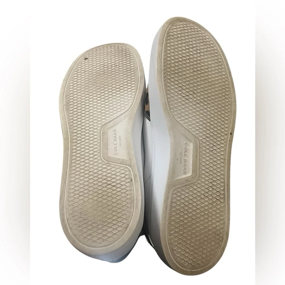 Cole Haan Grandpro rally court sneakers in white leather and jaguar calf hair - Picture 8 of 9
